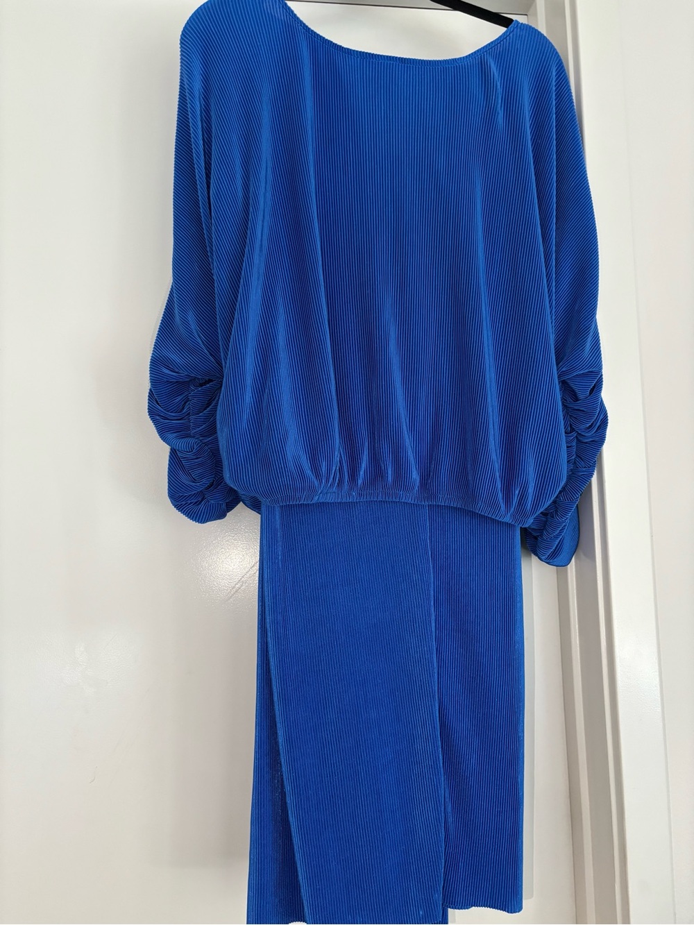 Bright Blue Pleated Two-Piece Dress Set